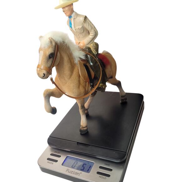 Vintage Flocked  Model Horse W/Rooted Mane & Tail ~Bridle & Saddle - Picture 10 of 13